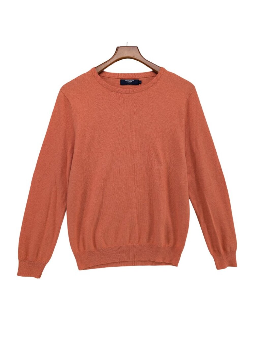 J.CREW Cotton Cashmere Sweater Mens Orange Long Sleeve Knit Pullover Size M